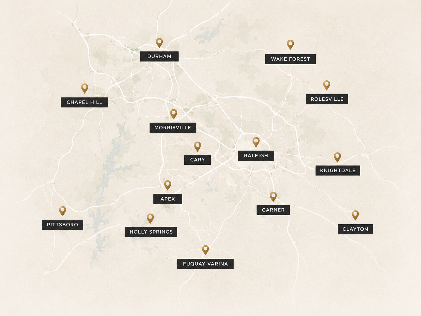Map of Triangle service area